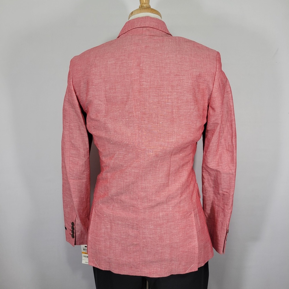 INC International Concepts Men's Sport Coat Blazer Coral Pink Linen Blend‎ Small - Picture 13 of 16
